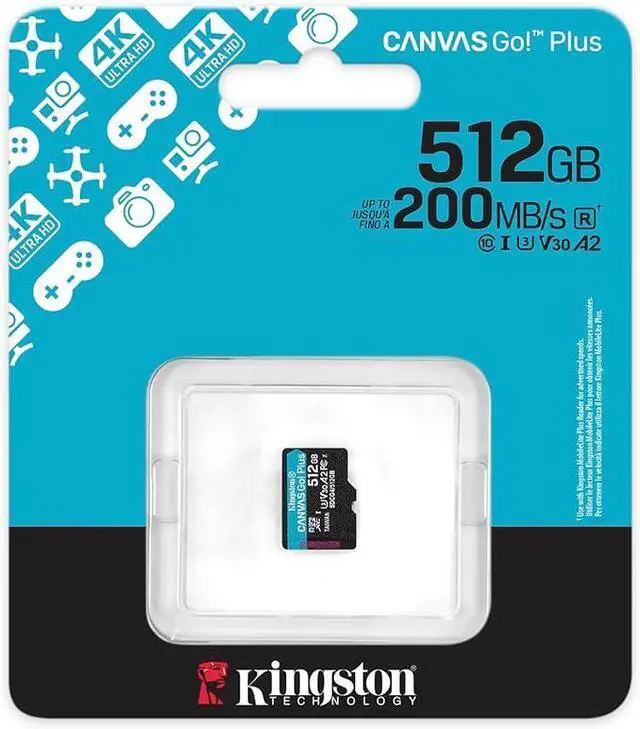 Alt view image 2 of 2 - Kingston MicroSD Canvas Go Plus 200MB/s (SDCG4) Memory Card 512GB