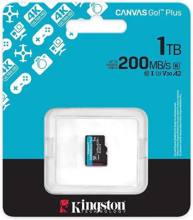 Alt view image 2 of 2 - Kingston MicroSD Canvas Go Plus 200MB/s (SDCG4) Memory Card 1TB