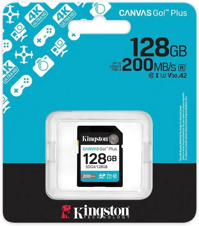 Alt view image 2 of 5 - Kingston SDXC Canvas Go Plus (SDG4) Flash Memory Card 128GB