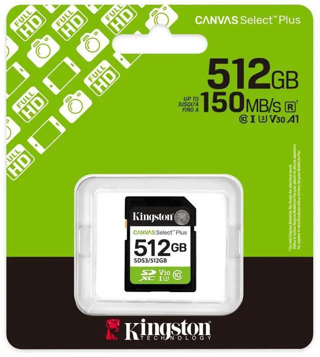 Alt view image 2 of 2 - Kingston SD Canvas Select Plus 150MB/s Memory Card 512GB