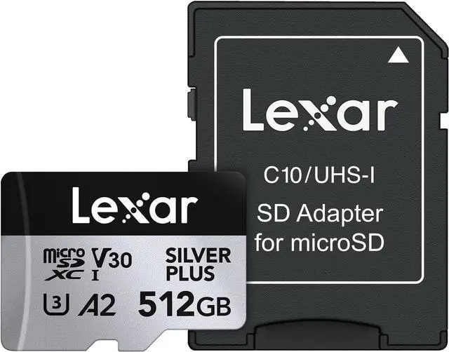 Alt view image 2 of 2 - Lexar Micro SD Professional SILVER PLUS Flash Memory Card 512GB