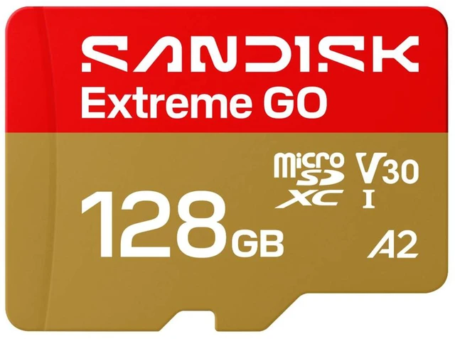 Alt view image 4 of 5 - SanDisk Extreme GO microSD 128GB microSDXC Memory Card, Up to 240MB/s UHS-I U3 4K V30 A2 for Android SDSQXGN-128G-GN6MN + Adapter
