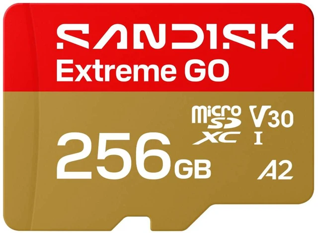 Alt view image 4 of 5 - SanDisk Extreme GO microSD 256GB microSDXC Memory Card, Up to 240MB/s UHS-I U3 4K V30 A2 for Android SDSQXGN-256G-GN6MN + Adapter