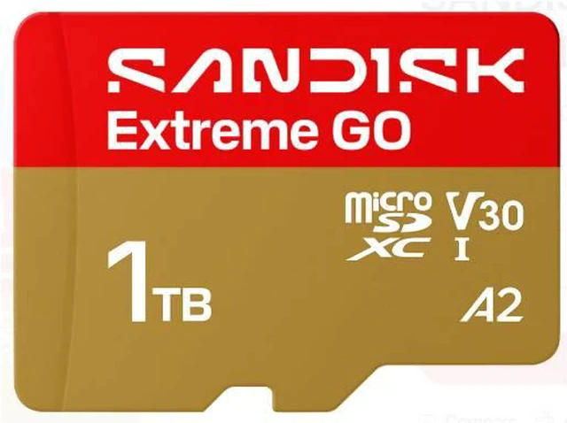 Alt view image 4 of 5 - SanDisk Extreme GO microSD 1TB microSDXC Memory Card, Up to 240MB/s UHS-I U3 4K V30 A2 for Android SDSQXGN-1T00-GN6MN + Adapter