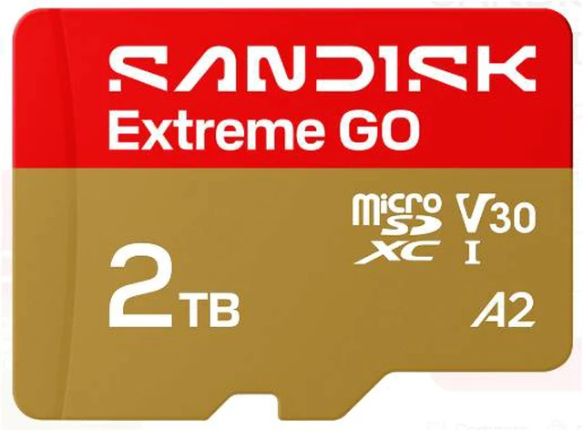 Alt view image 4 of 5 - SanDisk Extreme GO microSD 2TB microSDXC Memory Card, Up to 240MB/s UHS-I U3 4K V30 A2 for Android SDSQXGN-2T00-GN6MN + Adapter