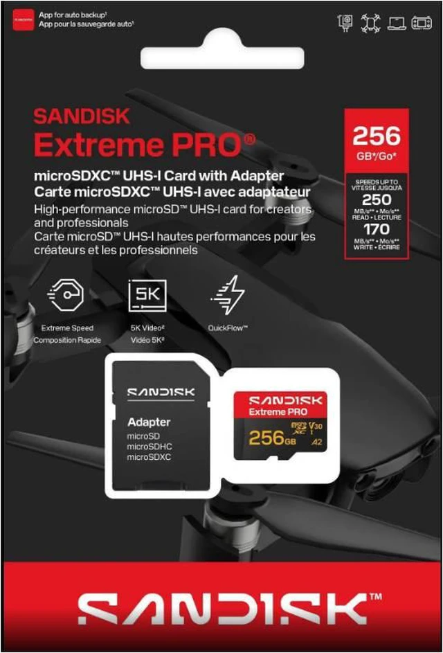 Alt view image 2 of 2 - Sandisk Micro SD Extreme Pro UHS-I (SDSQXCJ) Flash Memory Card 256GB