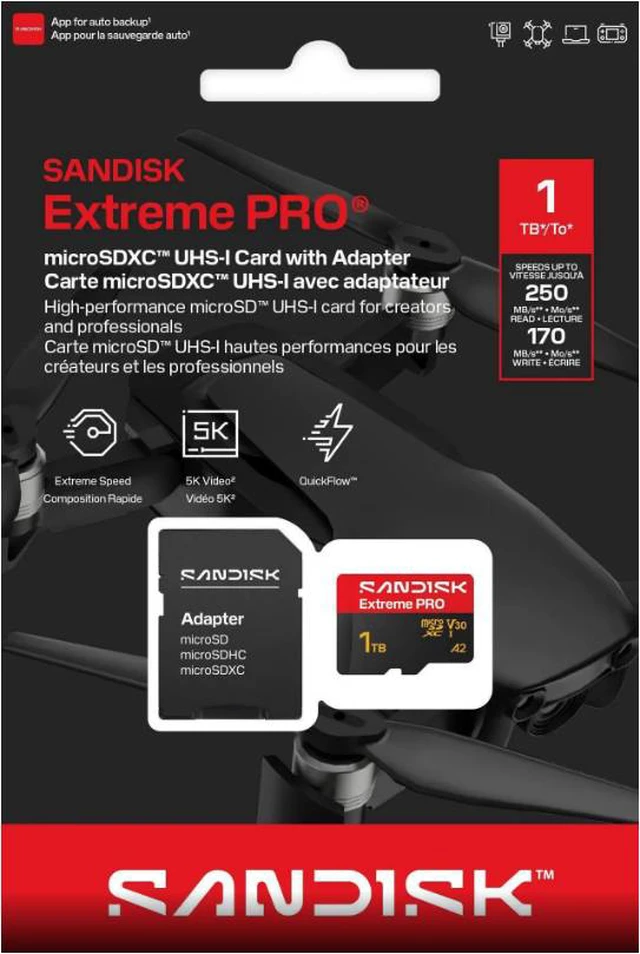 Alt view image 2 of 2 - Sandisk Micro SD Extreme Pro UHS-I (SDSQXCJ) Flash Memory Card 1TB