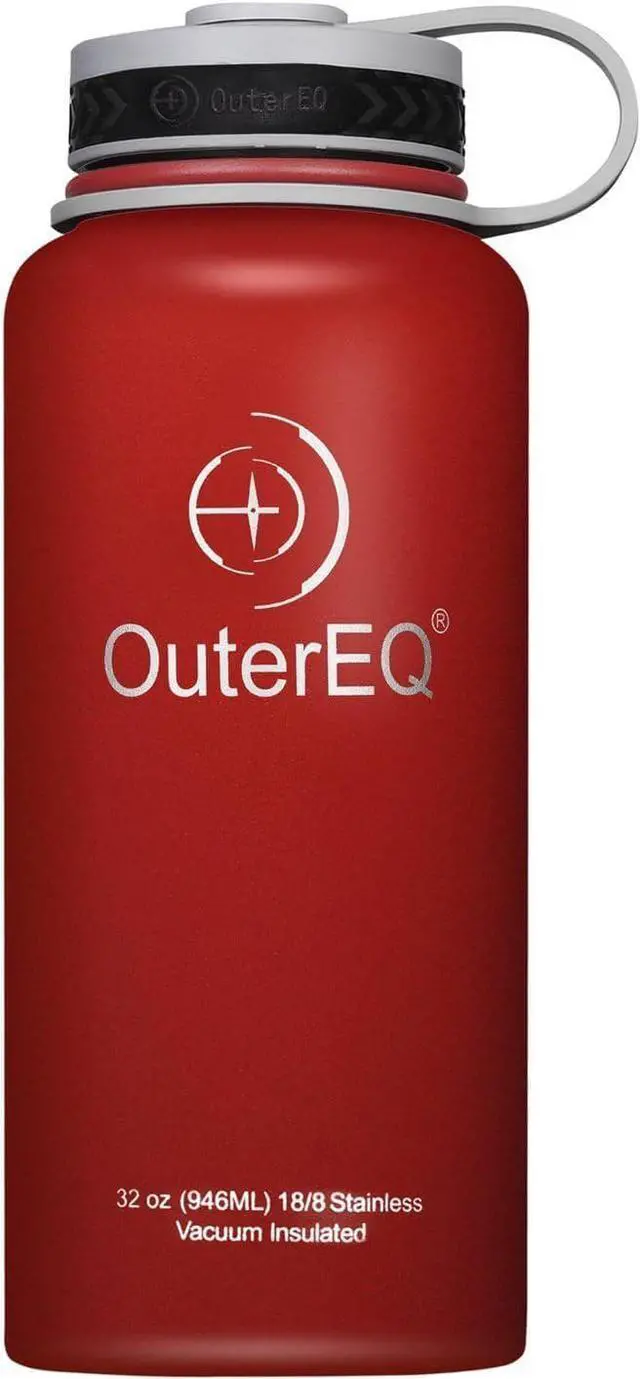 Main image of OuterEQ 32 oz Vacuum Insulated Stainless Steel Water Bottle Red