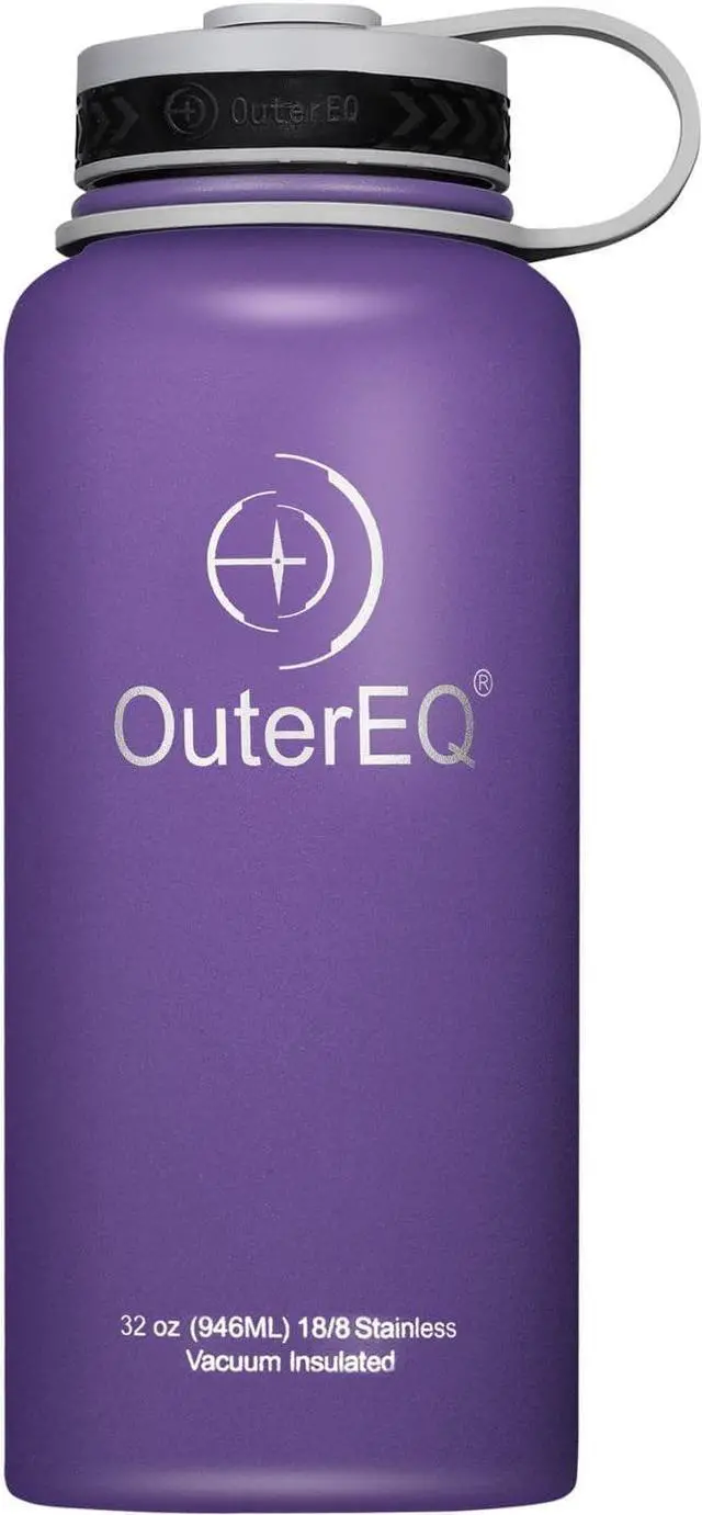 Main image of OuterEQ 32 oz Vacuum Insulated Stainless Steel Water Bottle Purple
