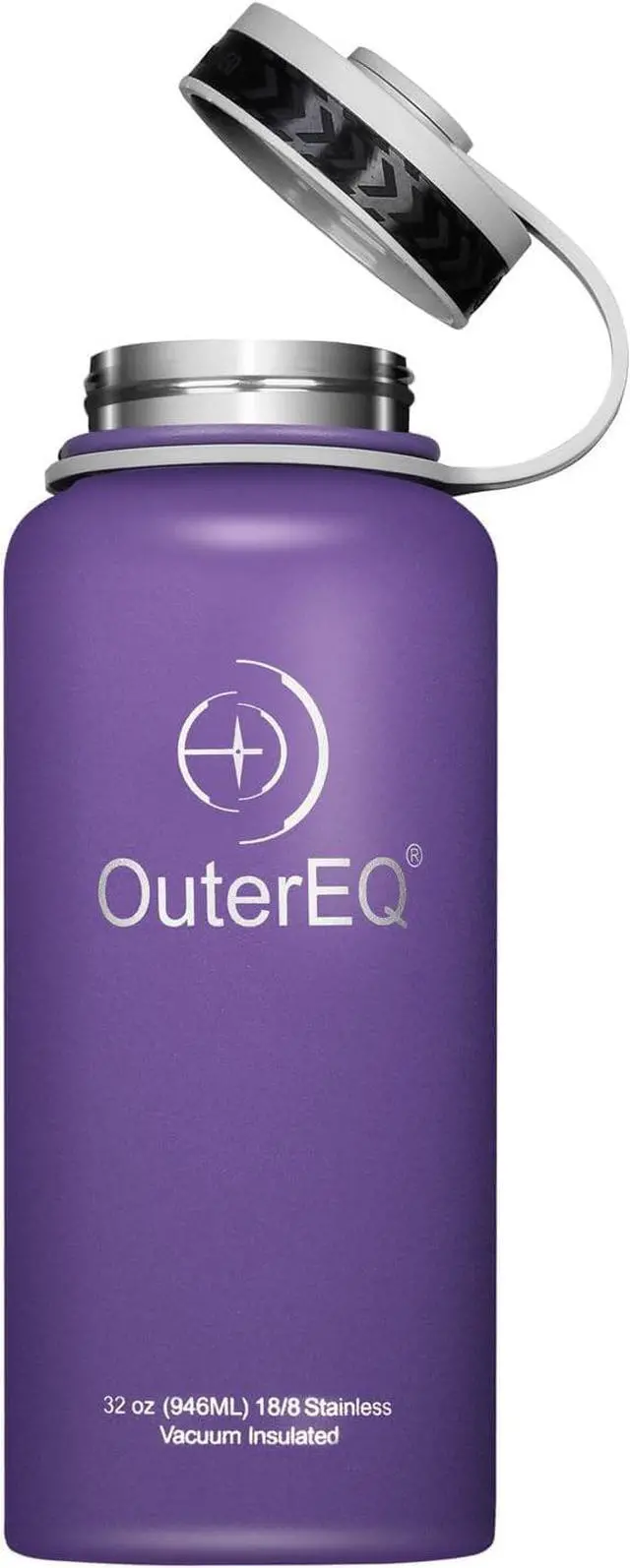 Alt view image 2 of 4 - OuterEQ 32 oz Vacuum Insulated Stainless Steel Water Bottle Purple