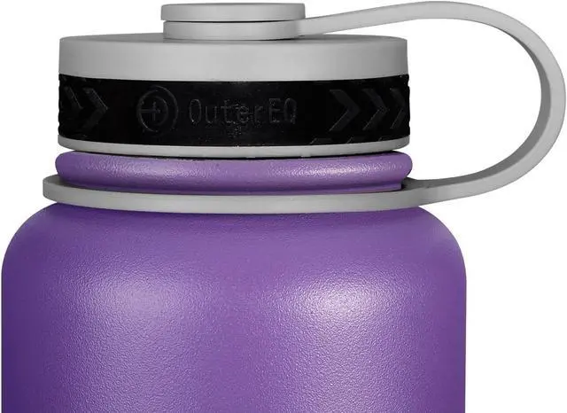 Alt view image 3 of 4 - OuterEQ 32 oz Vacuum Insulated Stainless Steel Water Bottle Purple