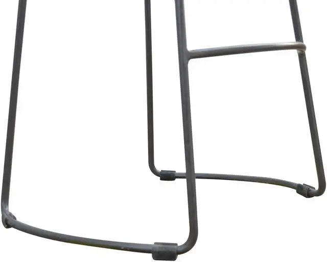 Alt view image 5 of 7 - Industrial Bar Stool with Chunky Wood Seat