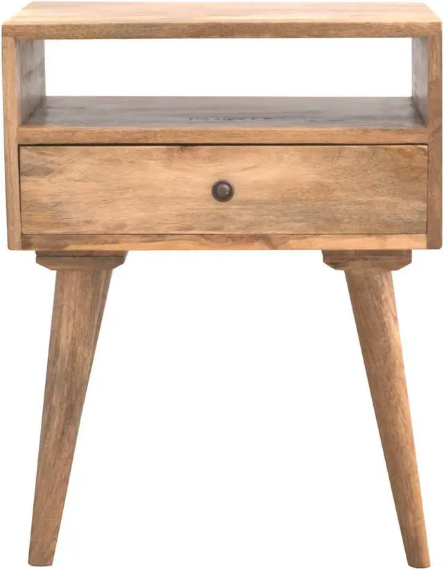 Main image of Modern Solid Wood Nightstand with Open Slot