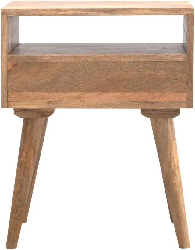 Alt view image 7 of 7 - Modern Solid Wood Nightstand with Open Slot