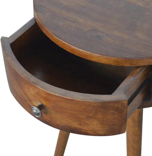 Alt view image 5 of 6 - Nordic Chestnut Circular Shaped Nightstand