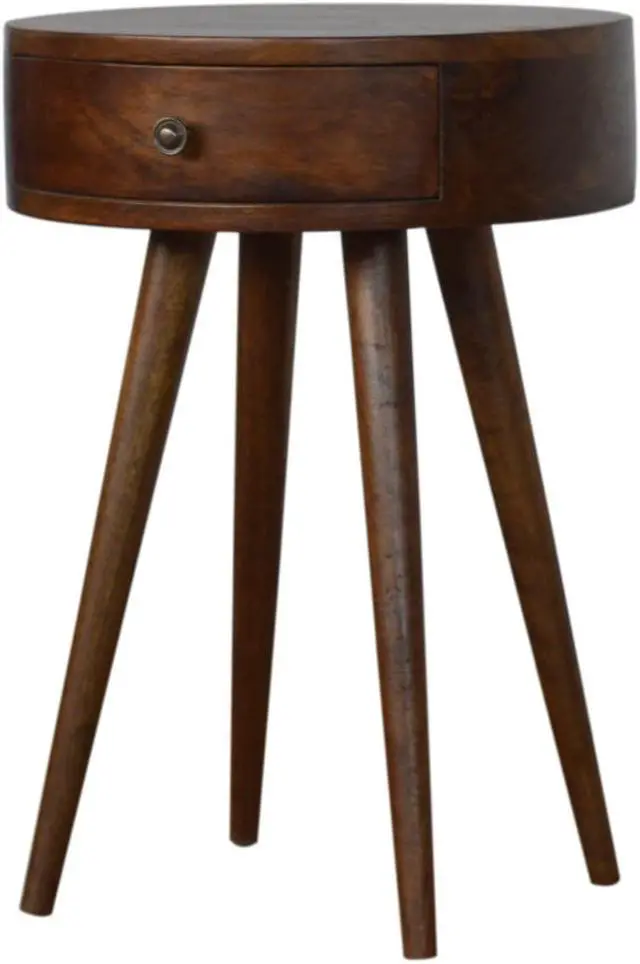 Alt view image 2 of 6 - Nordic Chestnut Circular Shaped Nightstand