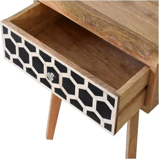 Alt view image 4 of 7 - Artisan Furniture Bone Inlay Bedside with Tapered Legs