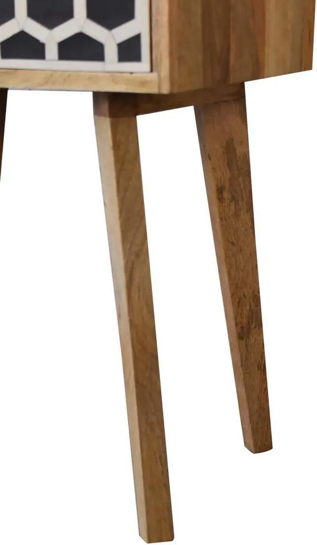 Alt view image 5 of 7 - Artisan Furniture Bone Inlay Bedside with Tapered Legs