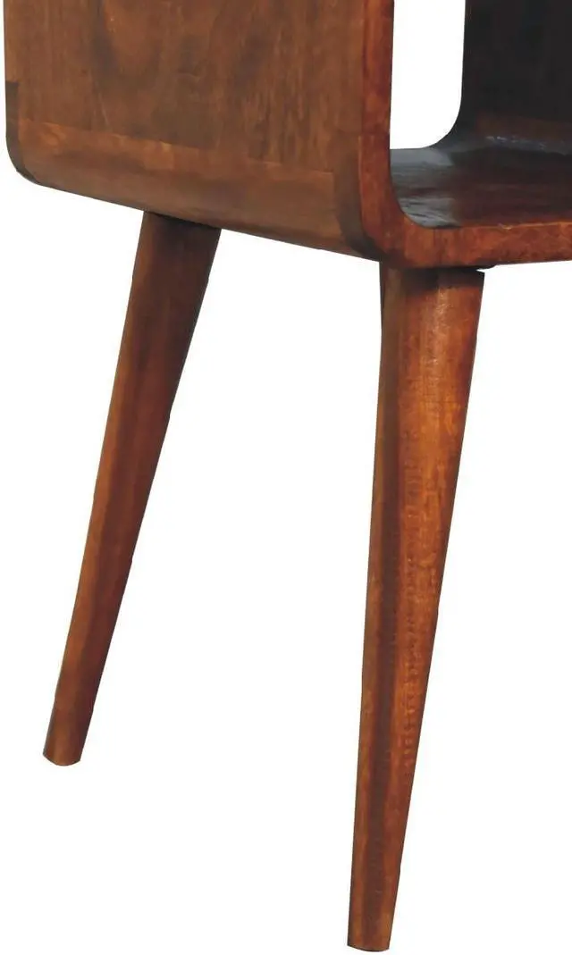 Alt view image 4 of 7 - Mini Chestnut Curved Bedside with Lower Slot
