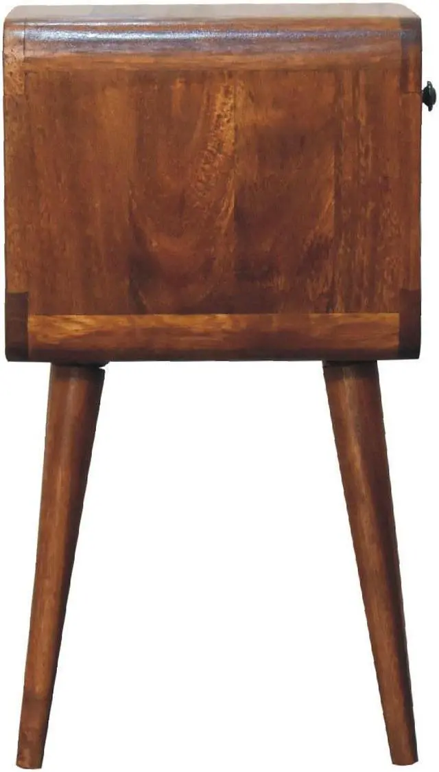 Alt view image 5 of 7 - Mini Chestnut Curved Bedside with Lower Slot