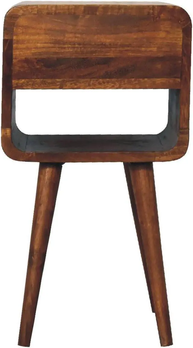 Alt view image 7 of 7 - Mini Chestnut Curved Bedside with Lower Slot