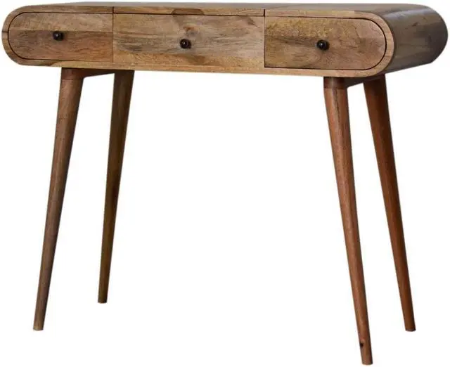 Alt view image 3 of 7 - Oak-ish Round Dressing Table