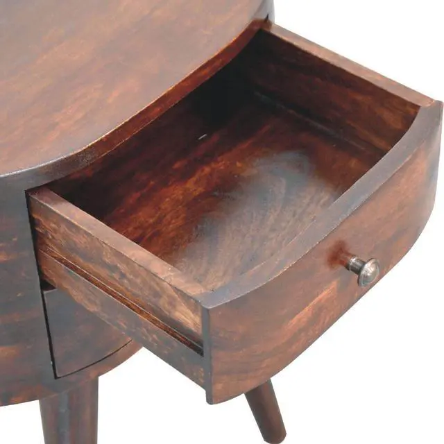 Alt view image 4 of 7 - Artisan Furniture Light Walnut Rounded nightstand Table