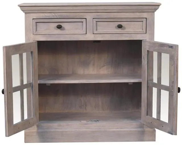 Main image of Artisan Furniture Stone Finish Cabinet with Glazed Doors