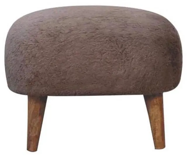 Alt view image 2 of 7 - Artisan Furniture Mocha Faux Fur Square Stool