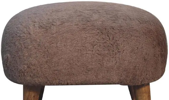 Alt view image 6 of 7 - Artisan Furniture Mocha Faux Fur Square Stool
