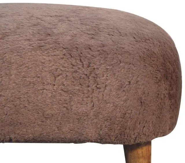 Alt view image 5 of 7 - Artisan Furniture Mocha Faux Fur Square Stool