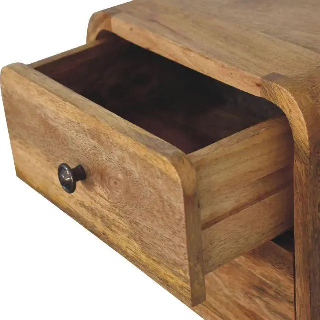 Alt view image 7 of 7 - Artisan Furniture Mini Curve Oak-ish Floating nightstand