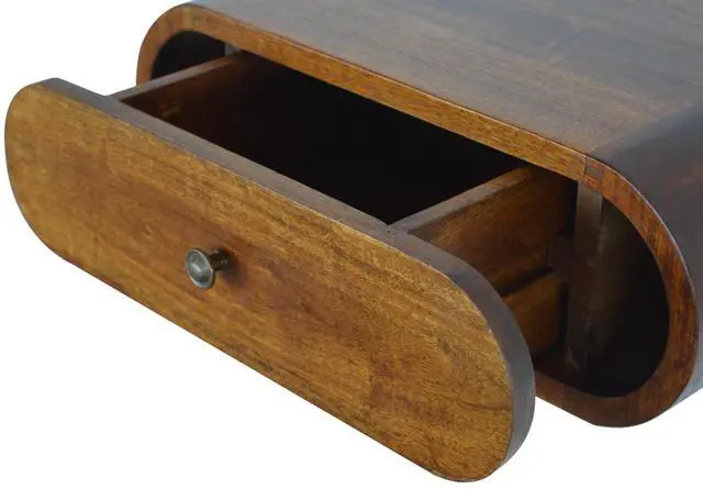 Alt view image 4 of 7 - Artisan Furniture Wall Mounted Round Chestnut nightstand