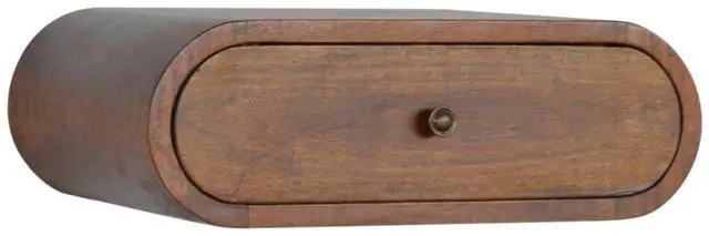 Alt view image 7 of 7 - Artisan Furniture Wall Mounted Round Chestnut nightstand