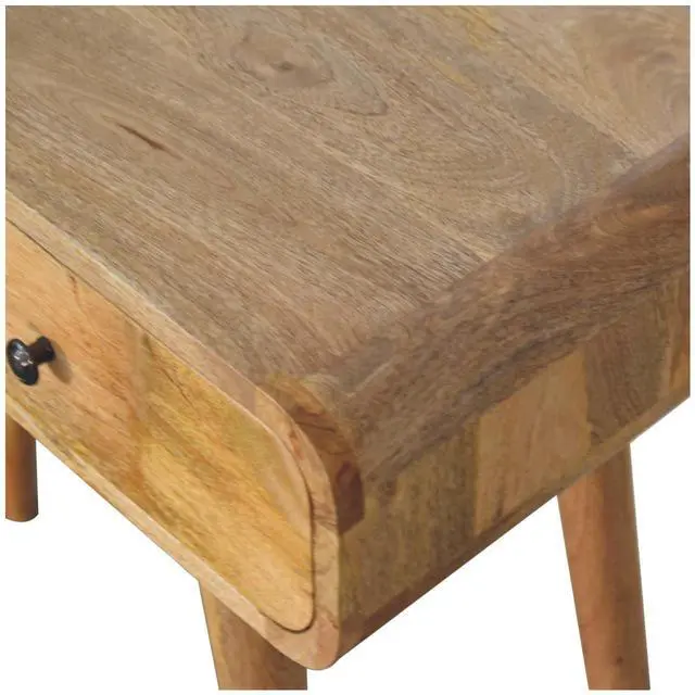 Alt view image 5 of 7 - Artisan Furniture Solid Wood Oak-ish Curved Hallway Table
