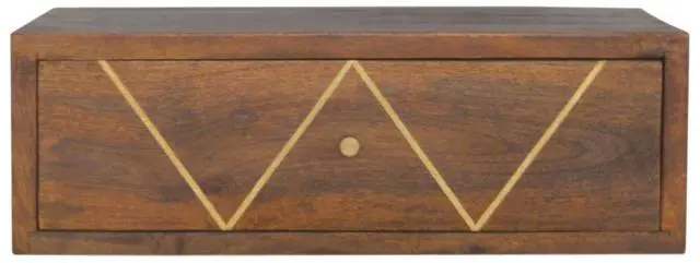 Alt view image 7 of 7 - Artisan Furniture Solid Wood Floating Chestnut Brass Nightstand