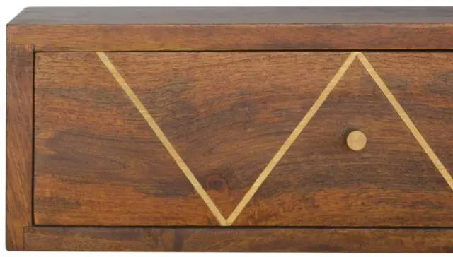 Alt view image 4 of 7 - Artisan Furniture Solid Wood Floating Chestnut Brass Nightstand