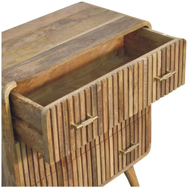 Alt view image 5 of 7 - Artisan Furniture Solid Wood T-bar Ridged Chest