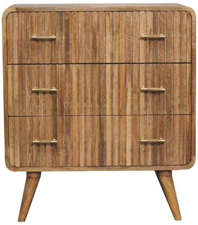 Alt view image 2 of 7 - Artisan Furniture Solid Wood T-bar Ridged Chest
