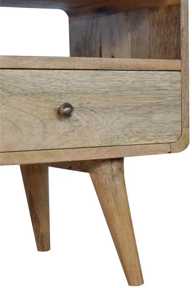 Alt view image 4 of 7 - Artisan Furniture Solid Wood Curved Oak-ish Media Unit