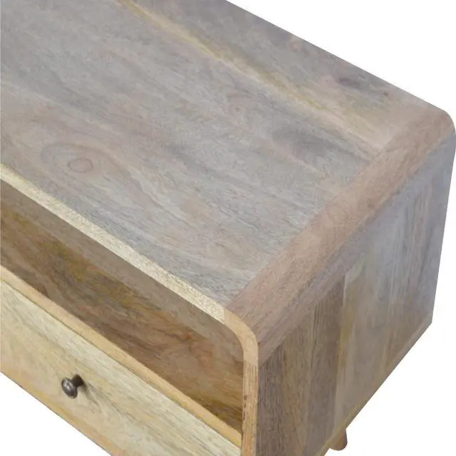 Alt view image 7 of 7 - Artisan Furniture Solid Wood Curved Oak-ish Media Unit
