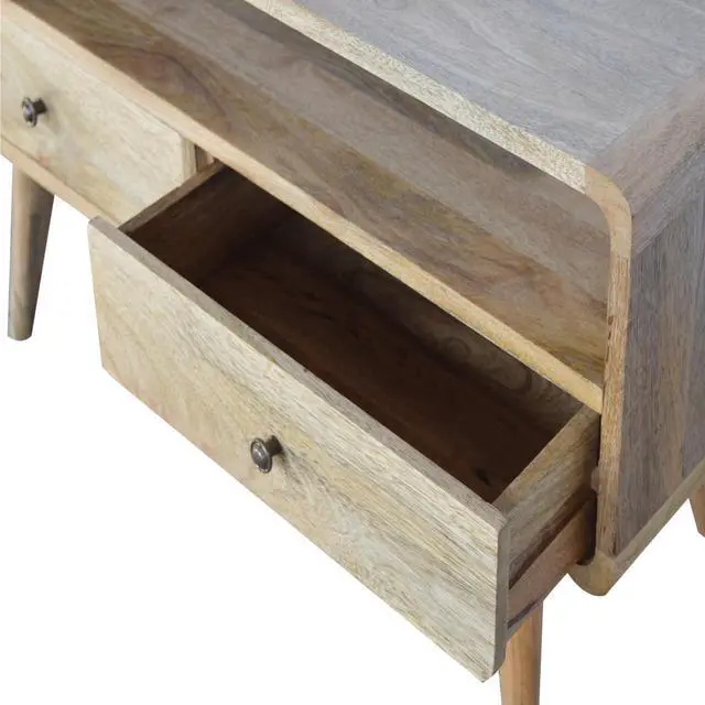 Alt view image 5 of 7 - Artisan Furniture Solid Wood Curved Oak-ish Media Unit