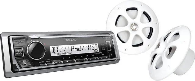 Main image of Kenwood PKG-MR3321BT Package: KMR-D332BT Marine Receiver & KFC-1613MRW Speakers