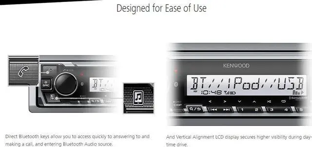 Alt view image 5 of 12 - Kenwood PKG-MR3321BT Package: KMR-D332BT Marine Receiver & KFC-1613MRW Speakers