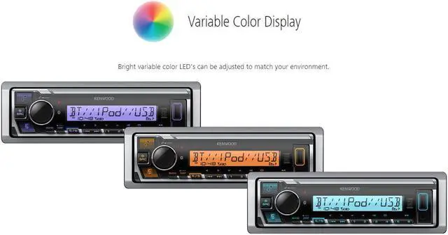 Alt view image 7 of 12 - Kenwood PKG-MR3321BT Package: KMR-D332BT Marine Receiver & KFC-1613MRW Speakers