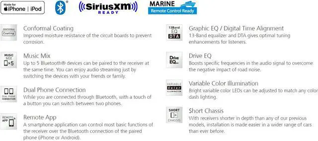 Alt view image 4 of 12 - Kenwood PKG-MR3321BT Package: KMR-D332BT Marine Receiver & KFC-1613MRW Speakers