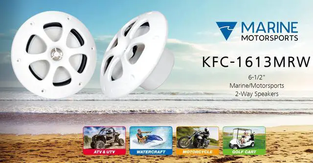 Alt view image 3 of 12 - Kenwood PKG-MR3321BT Package: KMR-D332BT Marine Receiver & KFC-1613MRW Speakers