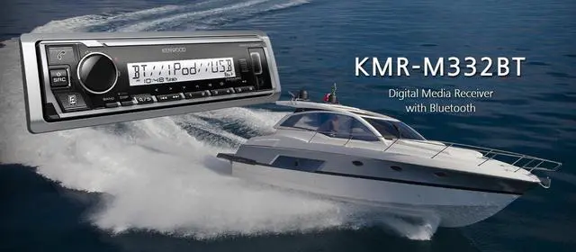 Alt view image 2 of 12 - Kenwood PKG-MR3321BT Package: KMR-D332BT Marine Receiver & KFC-1613MRW Speakers