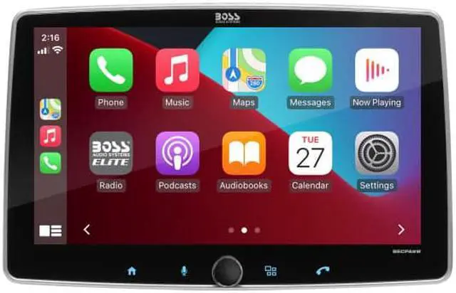 Alt view image 2 of 11 - BOSS Audio Elite BECPA9W 9" Wireless Apple CarPlay/Android Auto 1-DIN Car Stereo