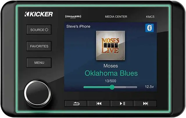 Main image of Kicker 46KMC5 Marine Media Center, 240 Watt Bluetooth Gauge Boat Stereo Receiver